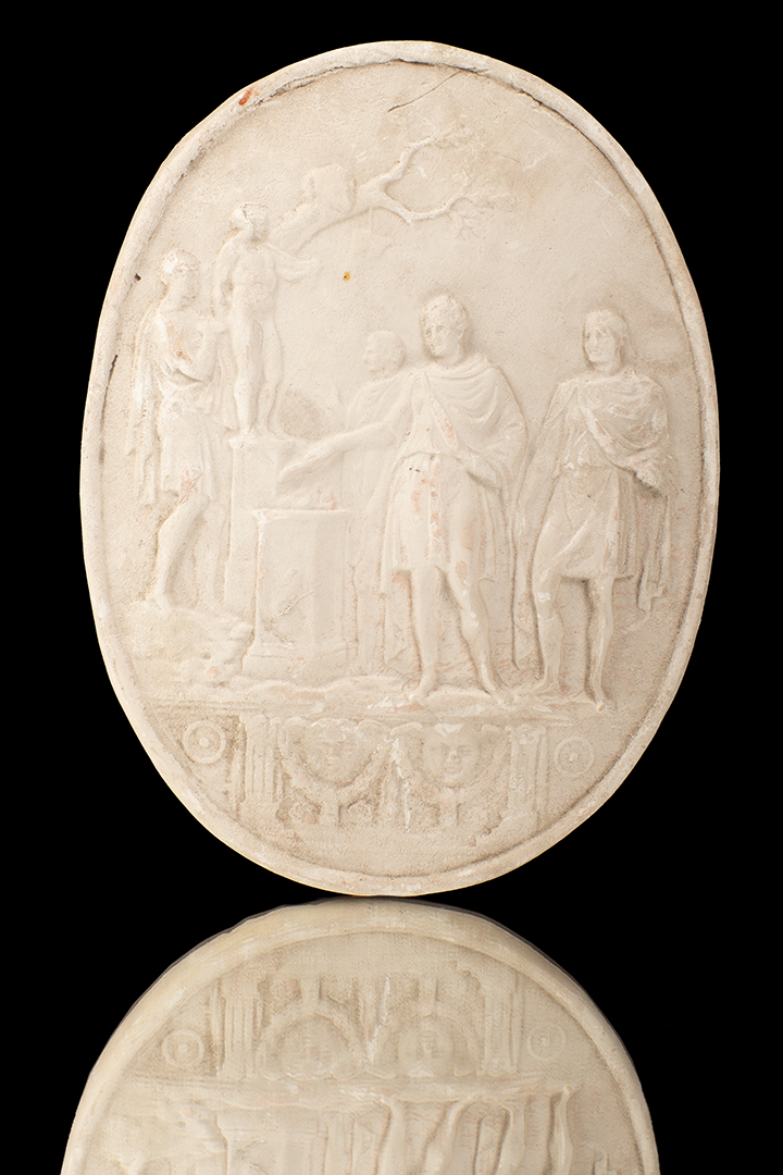 Plataforma de yeso con escena